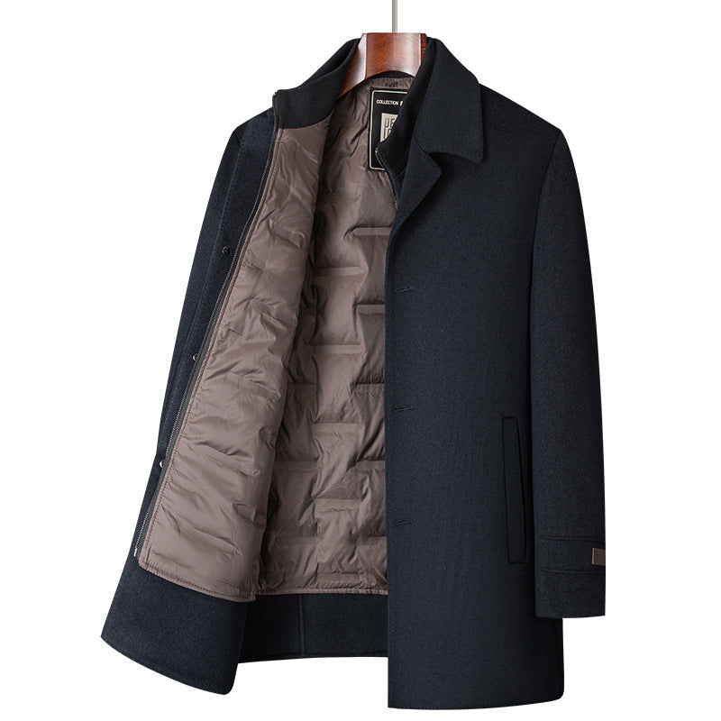 Men's Mid-Long Wool Double-Faced Overcoat