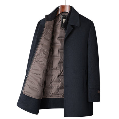 Men's Mid-Long Wool Double-Faced Overcoat