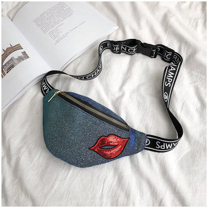 New Luxury Brand Bling Glitter Women Girls Waist Chest Bag