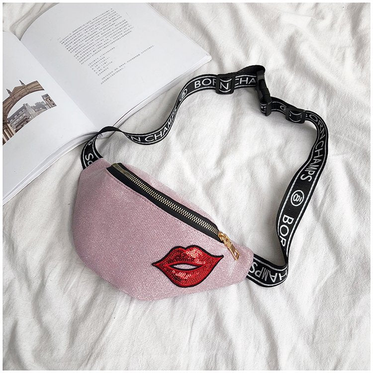 New Luxury Brand Bling Glitter Women Girls Waist Chest Bag