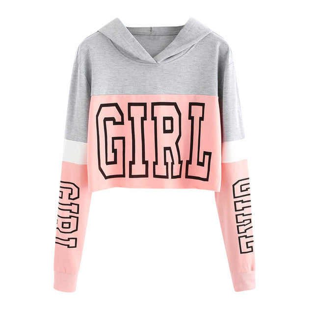 Crop Top Sweatshirt Hoodies Women