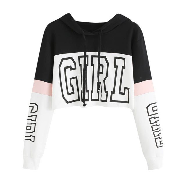Crop Top Sweatshirt Hoodies Women