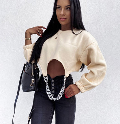 Women's Chain Sweatshirt Fashion Sexy Streetwear