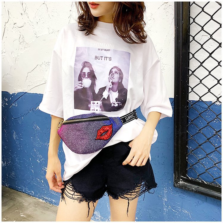 New Luxury Brand Bling Glitter Women Girls Waist Chest Bag