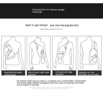 Men's Street Rivet Small Shoulder Crossbody Bag