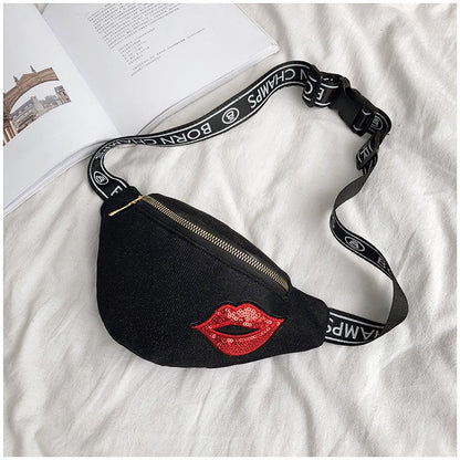 New Luxury Brand Bling Glitter Women Girls Waist Chest Bag