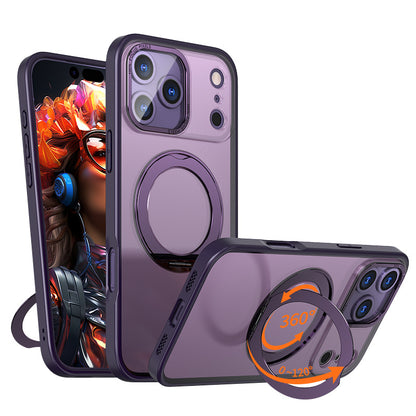 Pivot Phone Case In Orange With Magnetic 360-degree Rotating Stand And A Matte Skin-like Finish