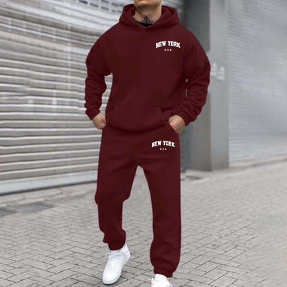 Conjunto de sudadera y sudadera con capucha de Nueva York para hombre