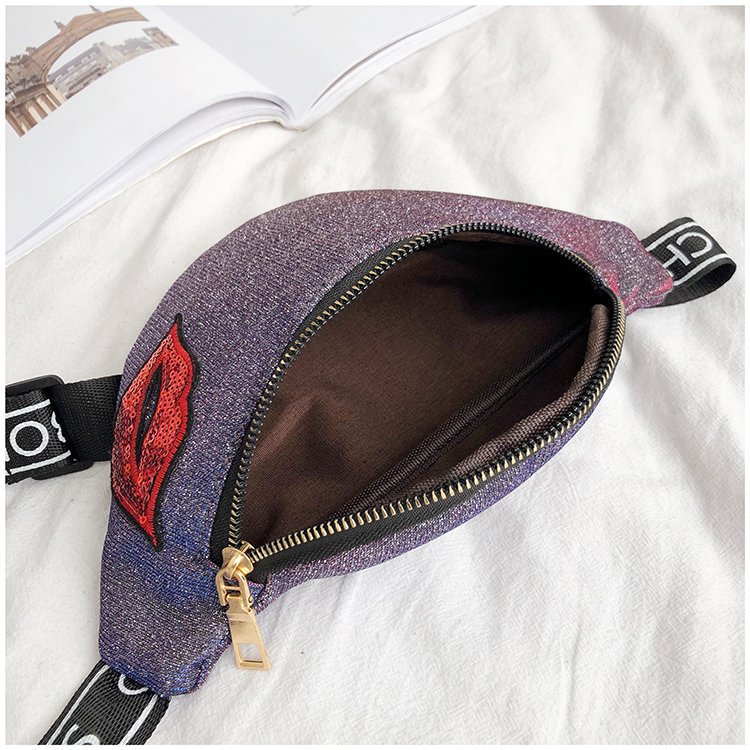 New Luxury Brand Bling Glitter Women Girls Waist Chest Bag