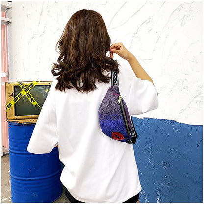 New Luxury Brand Bling Glitter Women Girls Waist Chest Bag