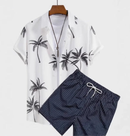Camisa hawaiana de manga corta con estampado informal para hombre