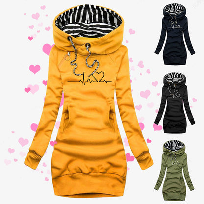 Sudadera con capucha y cuello redondo para mujer