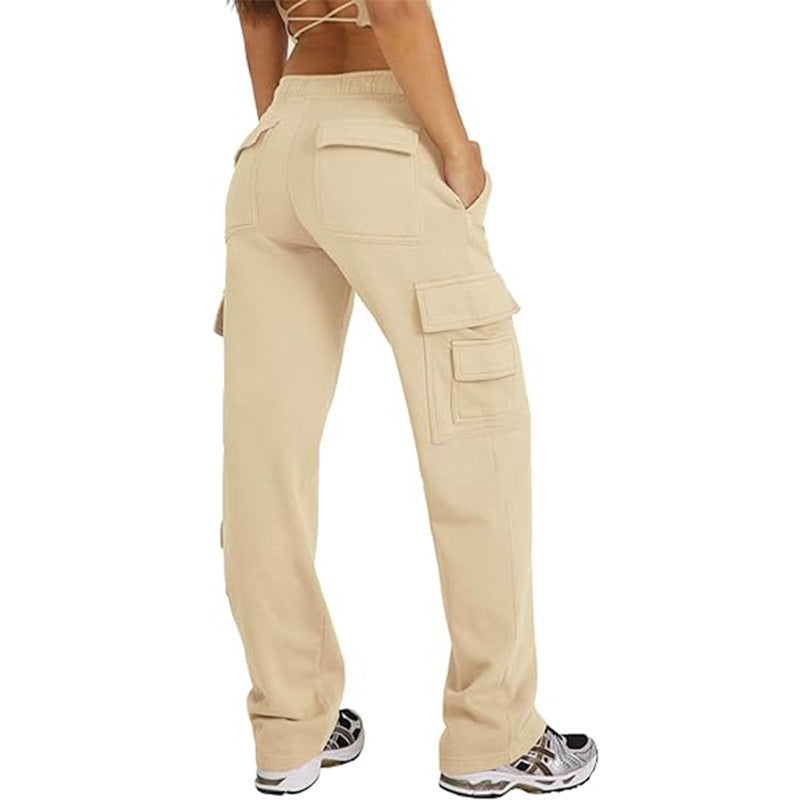 Multi-pocket Cargo Pants Sports Fitness Wide Leg Pants