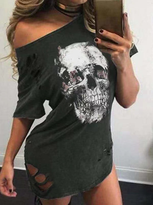 Camiseta de calavera extragrande