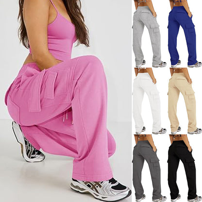 Multi-pocket Cargo Pants Sports Fitness Wide Leg Pants