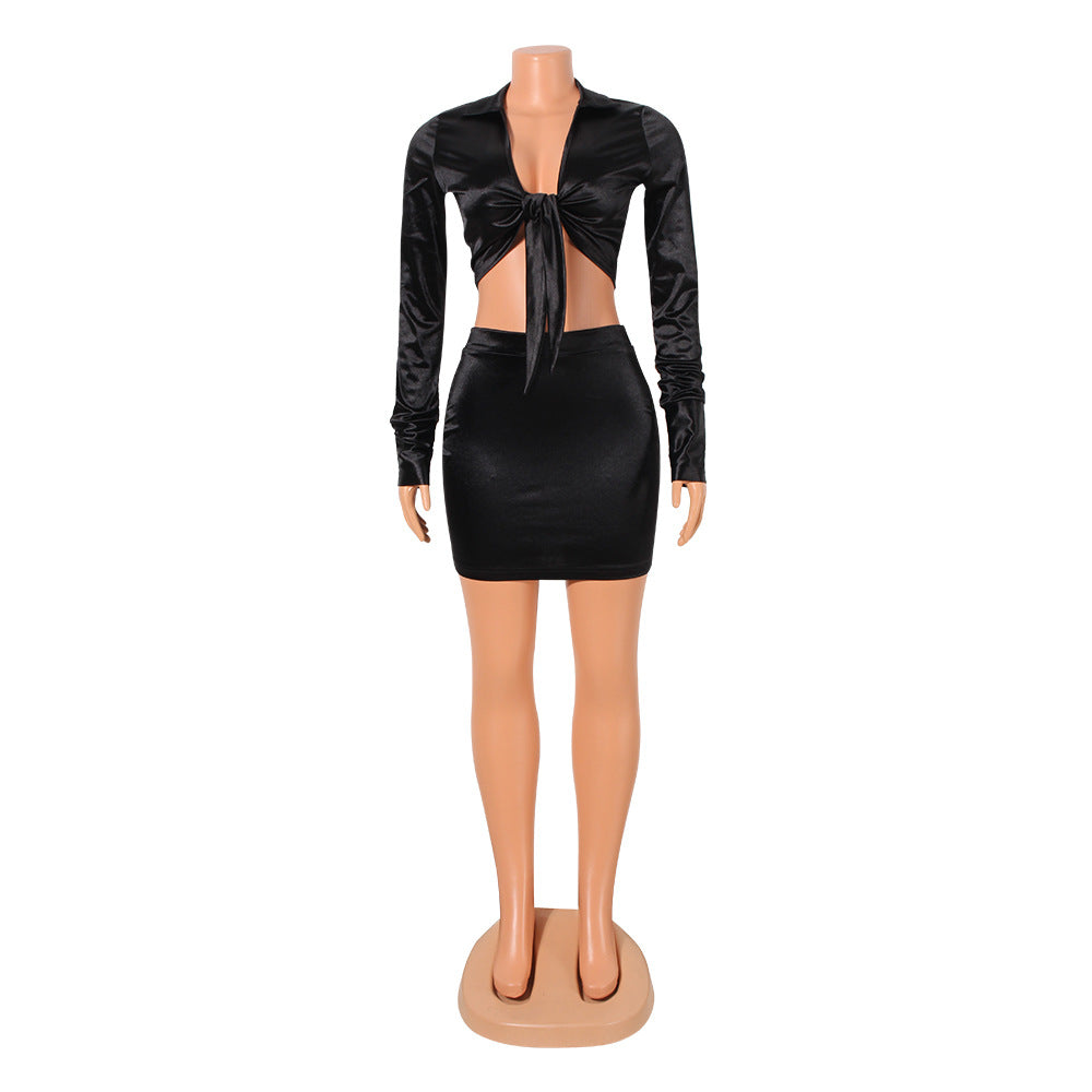 Conjunto de dos piezas para mujer con falda