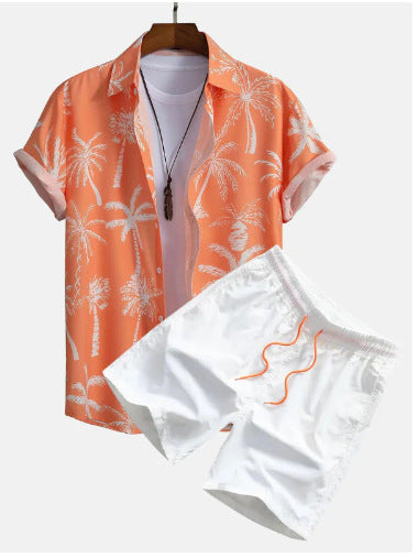Camisa hawaiana de manga corta con estampado informal para hombre