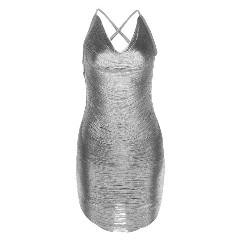 Sexy Sleeveless Backless Low-neckline Dress