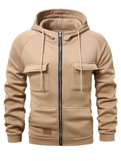 Sudadera con capucha y cremallera para hombre