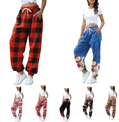 fleece plaid volley sweater pants